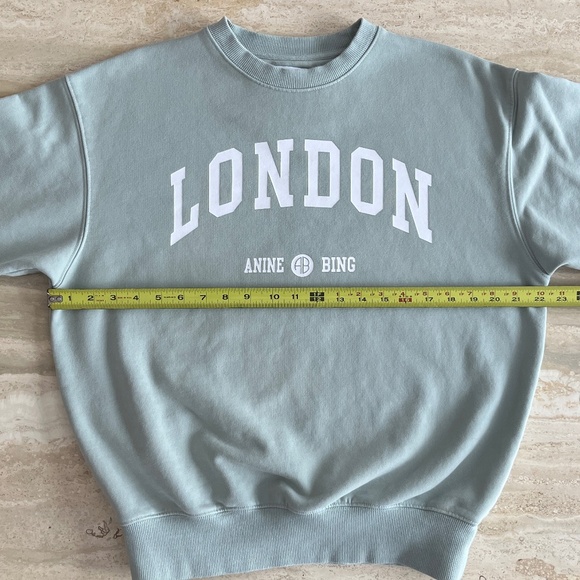 Anine Bing Jaci University London Sweatshirt - Washed Faded Seafoam Medium - Picture 11 of 12